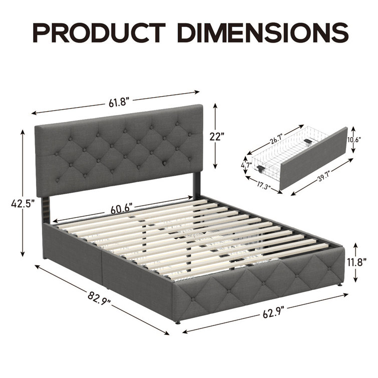 Winston Porter Moncerrat Queen 42.5'' Bed Frame Wayfair